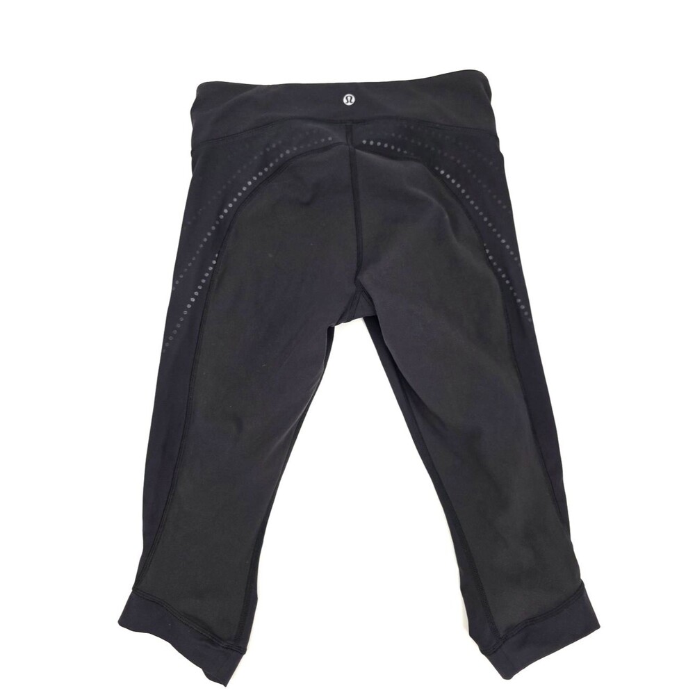 Lululemon Stop At Nothing Crop Black Leggings Size 6 - Picture 5 of 11